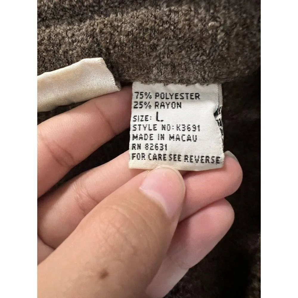 Newport News Womens Felt Shirt Jacket Size Large Brown Button Up Polyester Blend - Image 9