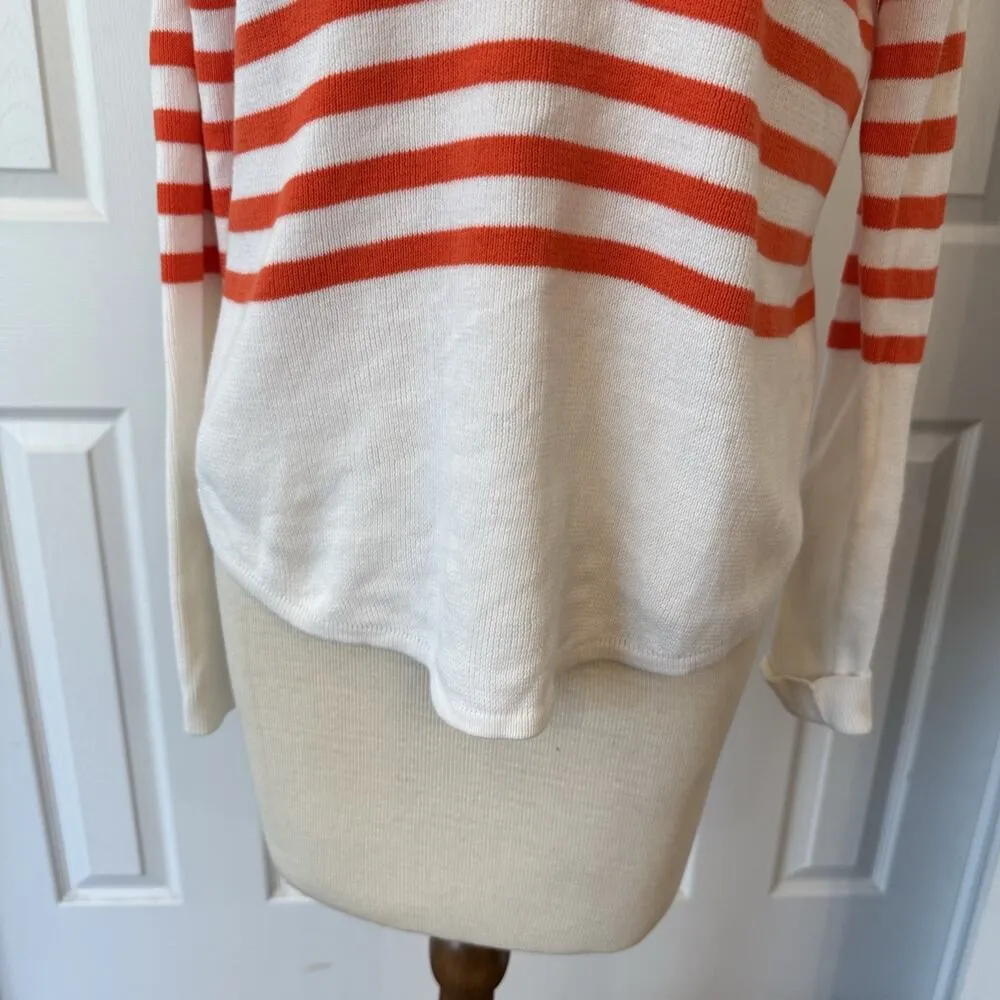 Gap Striped Sweater Women’s XS Off White Button Shoulder Preppy Spring Coed EUC - Image 6