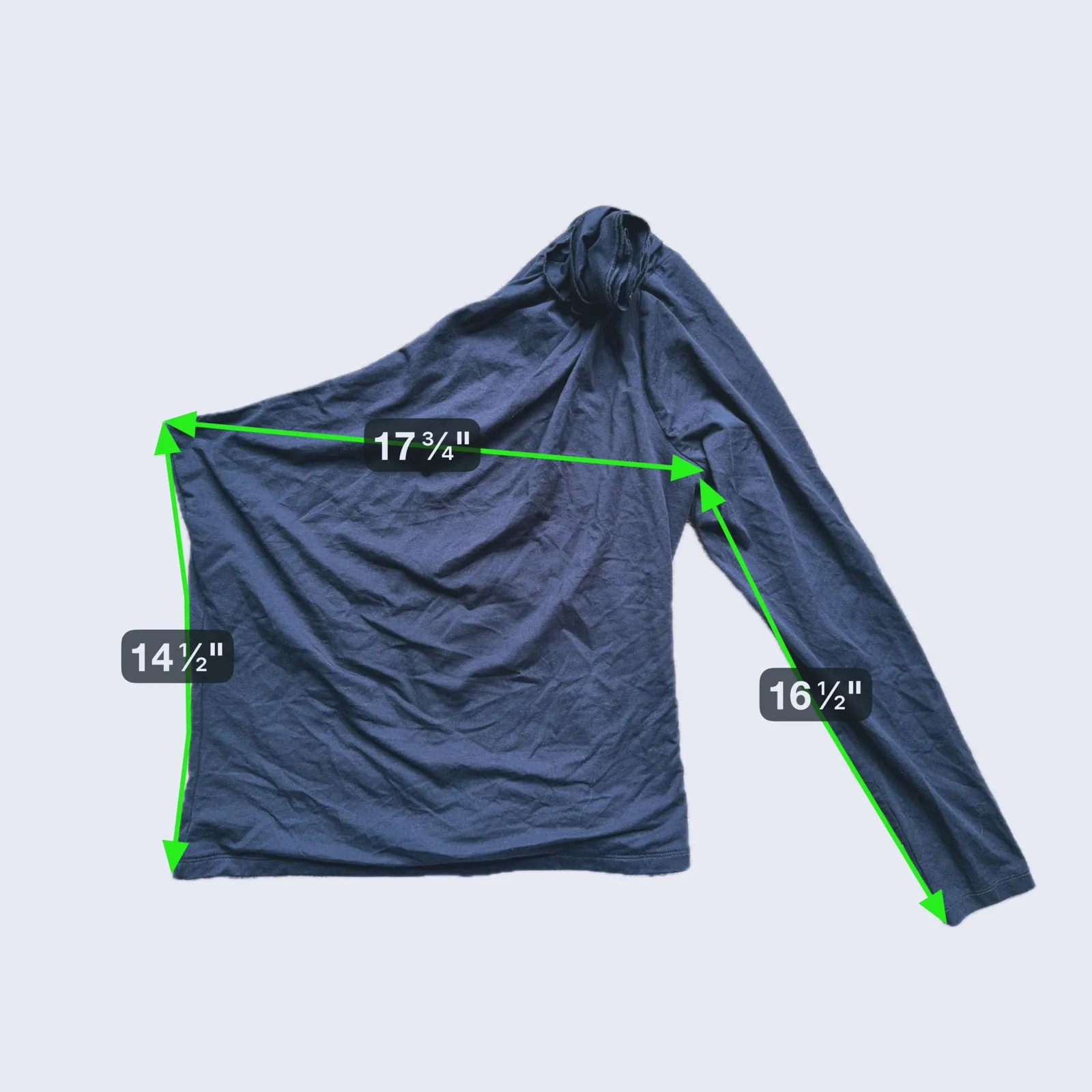 Abercrombie Y2K Asymmetric Sleeve Shoulder Rose Top Large Black Retro Whimsigoth - Image 6