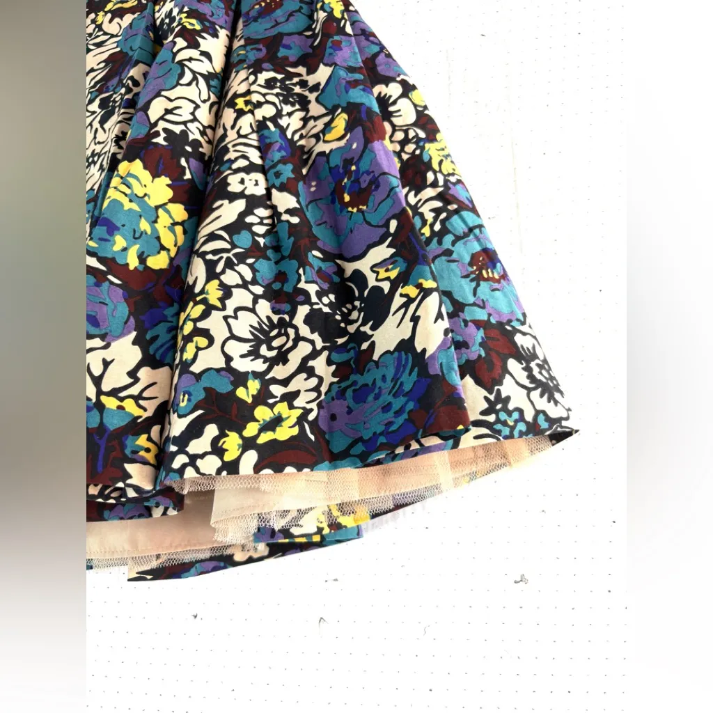 Betsey Johnson 0 Floral Tulle Pleated Pocketed Mini Skirt - Multicolor - Image 4