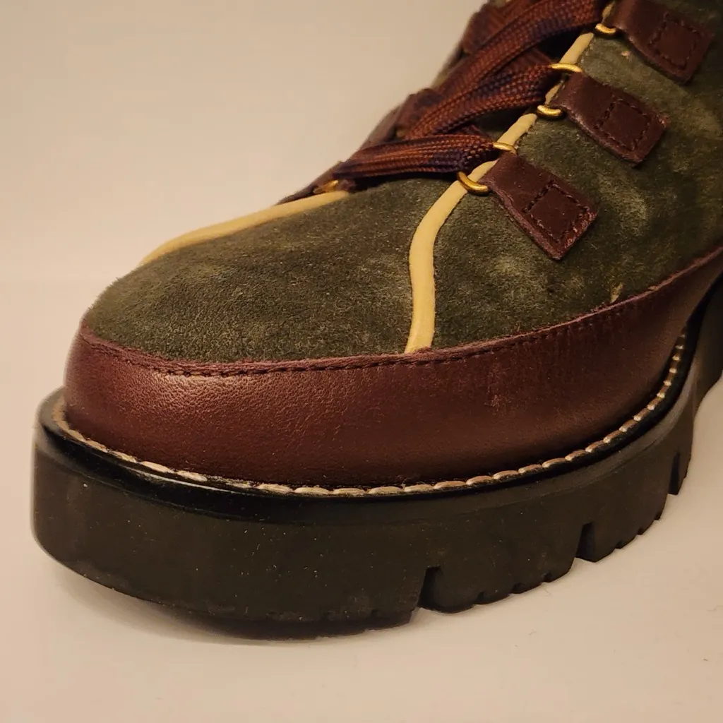 J. Crew Elsa Lace-Up Suede Boots Women’s Green & Brown Size 6 - Image 6