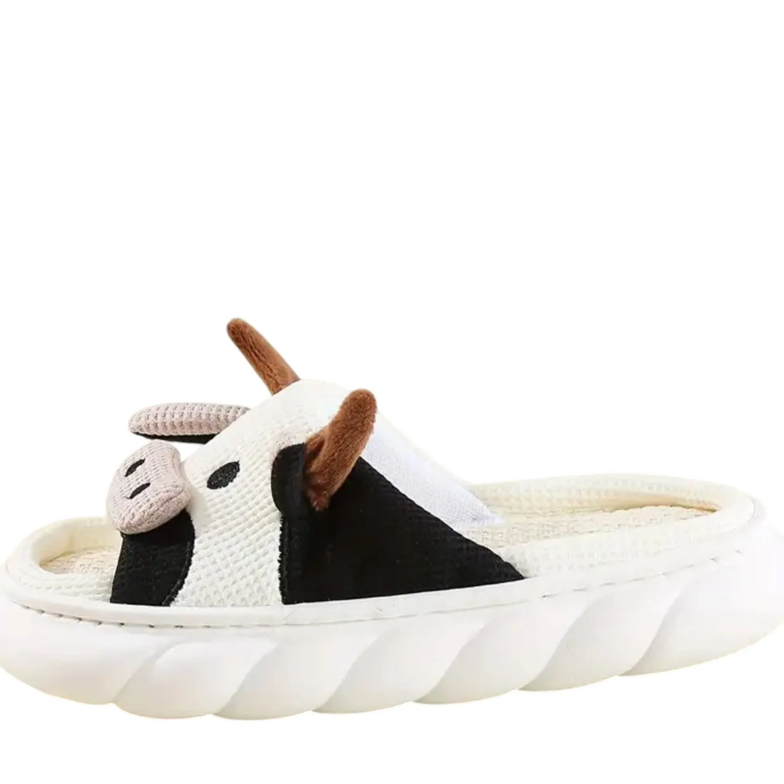 Unisex Cow Open Toe Slippers, Size 10.5 - Image 4