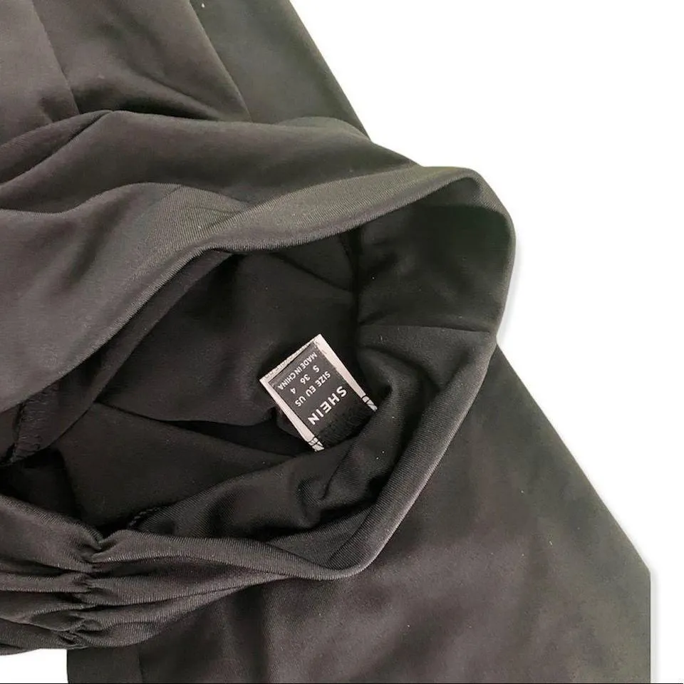 SZ S 90s Low Rise Ruched Flare Leg Pants - Image 4