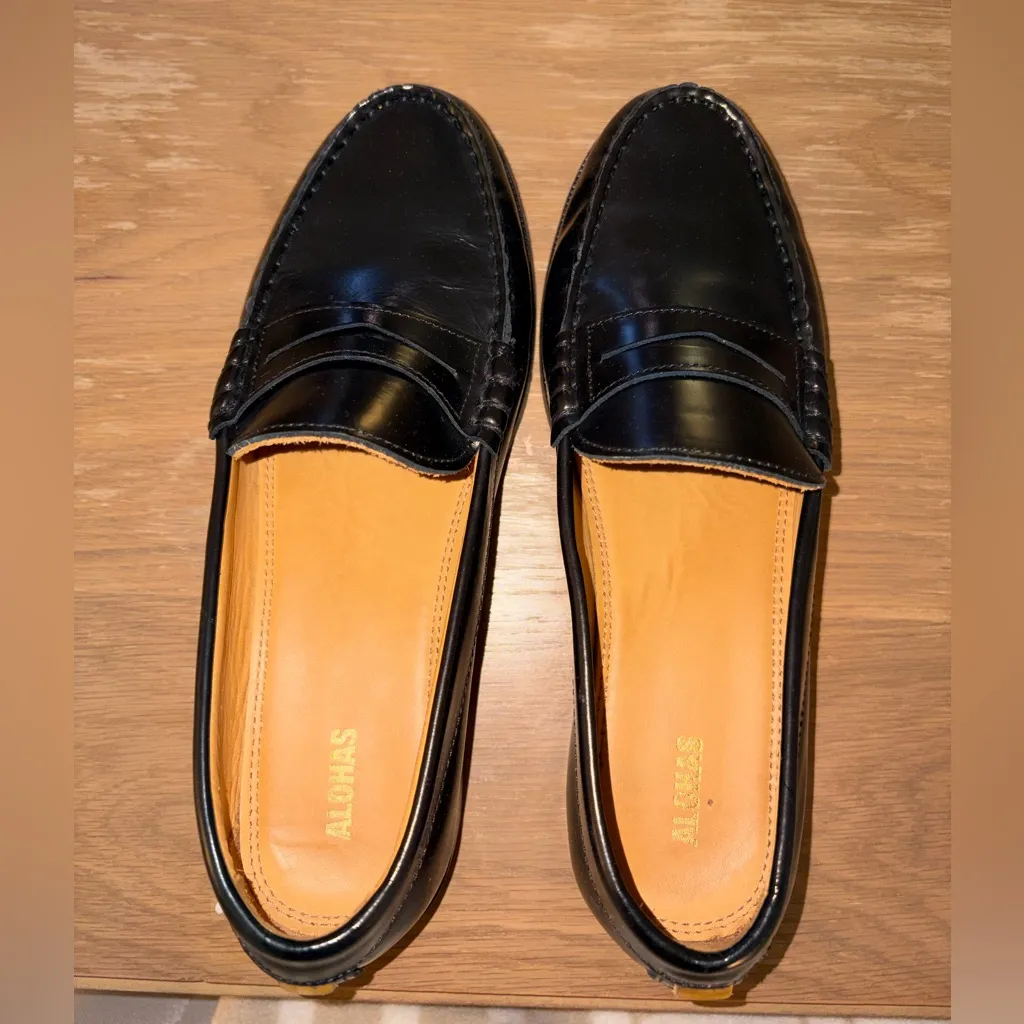 ALOHAS Black Penny Loafers - Image 3