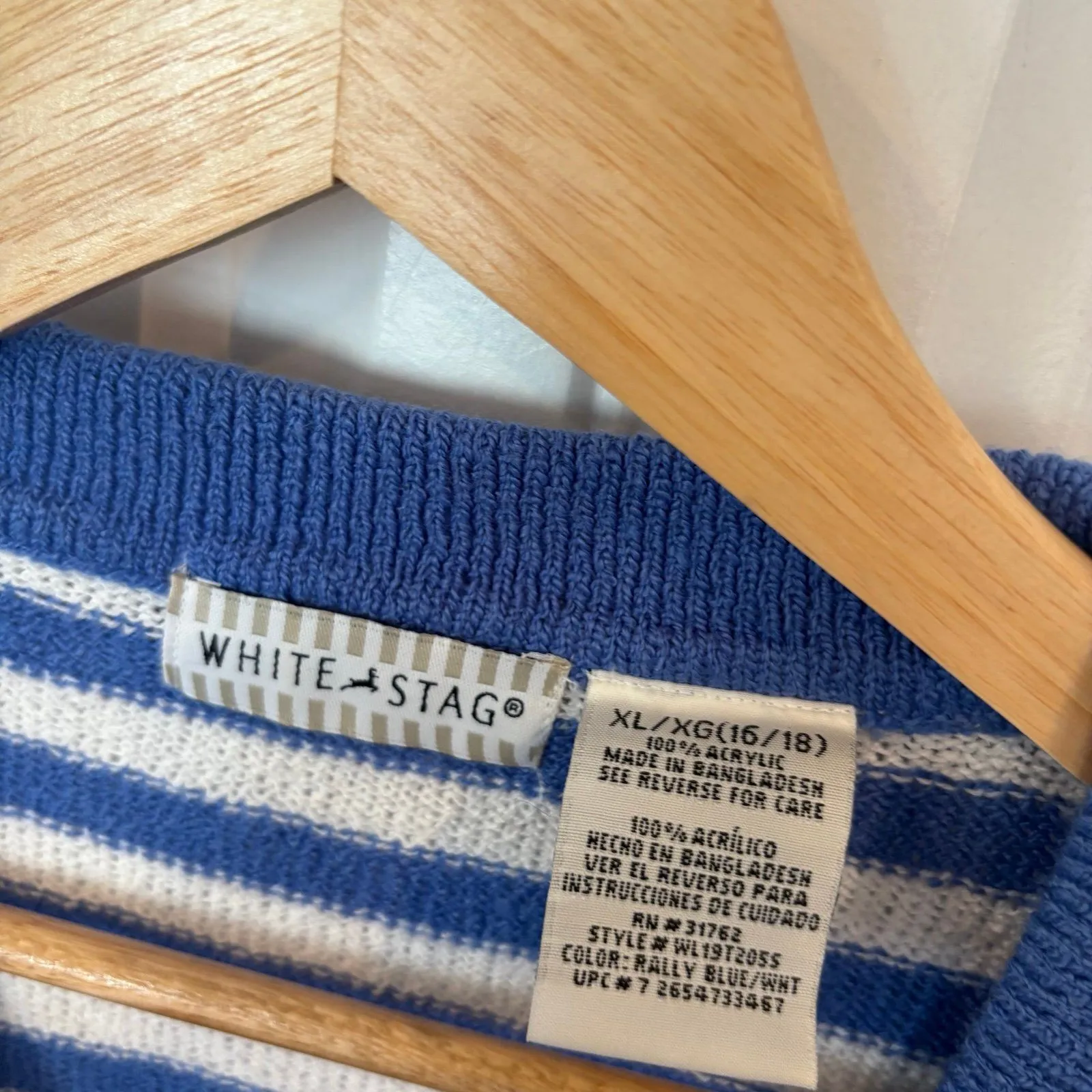 White Stag Blue And White Stripe Top Size‎ XL - Image 5