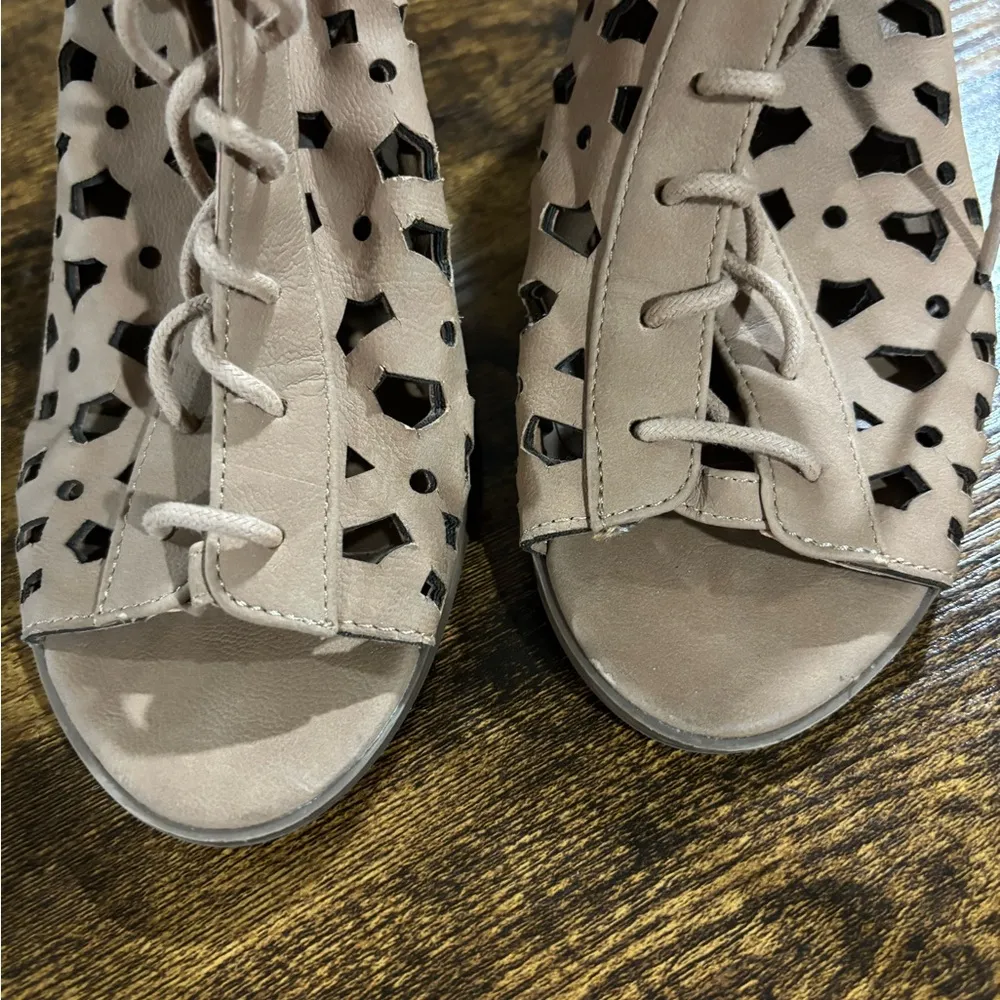 TAN SODA OPEN TOE HEELS - Image 4