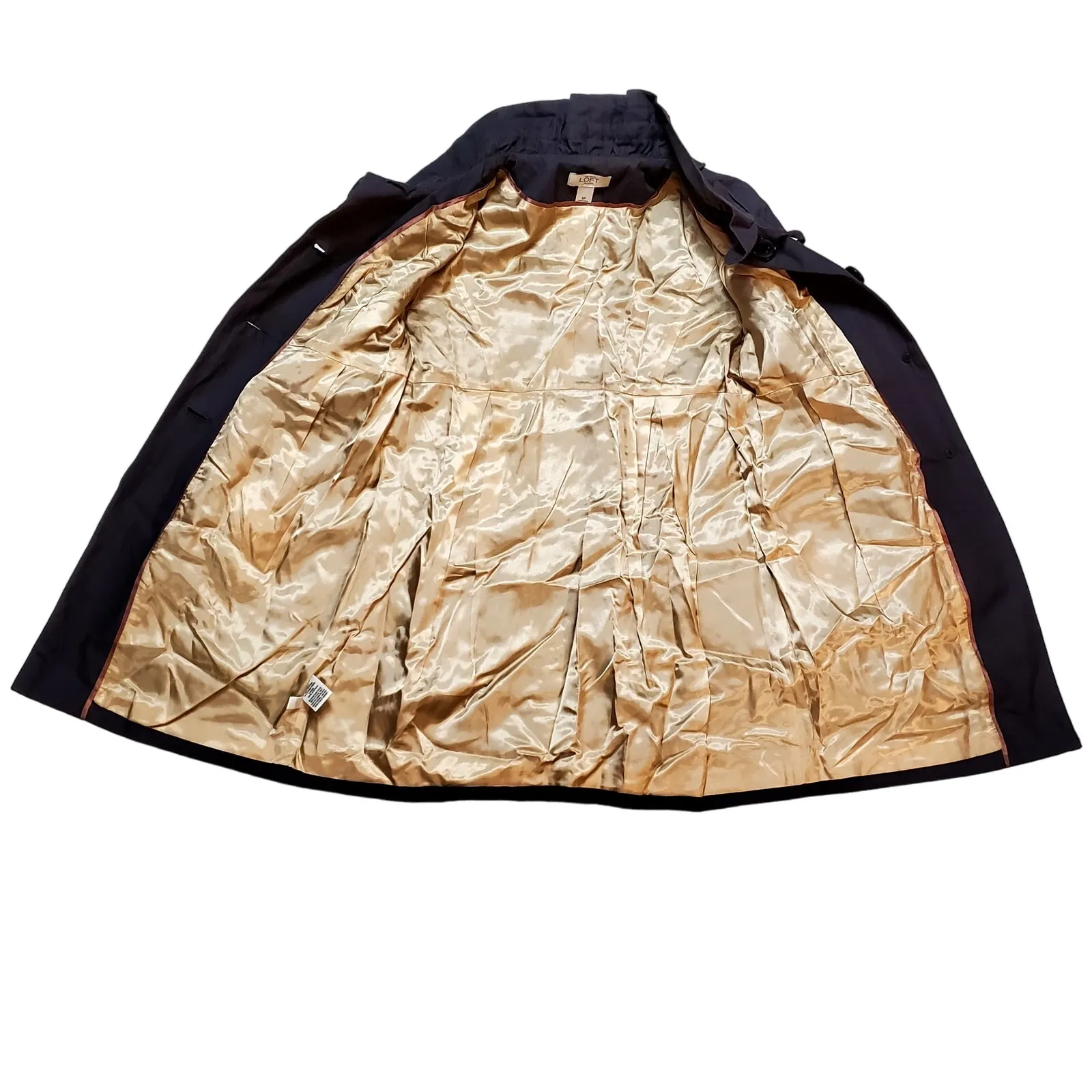 Ann Taylor Loft Long Lined Ruffle Collar Women's Button Sz S Petite Jacket - Image 7