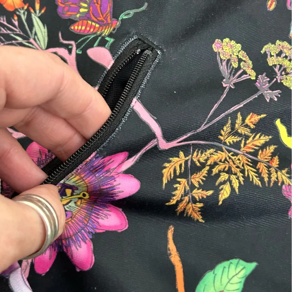 ADIDAS Botanical Track Jacket 3 Stripes Multi Color Floral Zip Up Size XS - Image 3