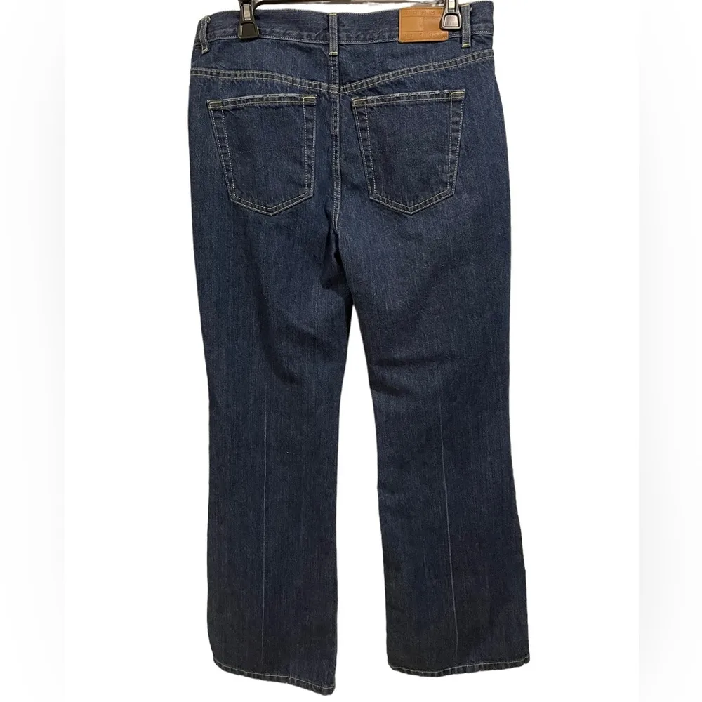 Tommy Hilfiger Y2K Blue Medium Wash Cotton Denim High Rise Flare Retro Jeans - Image 6