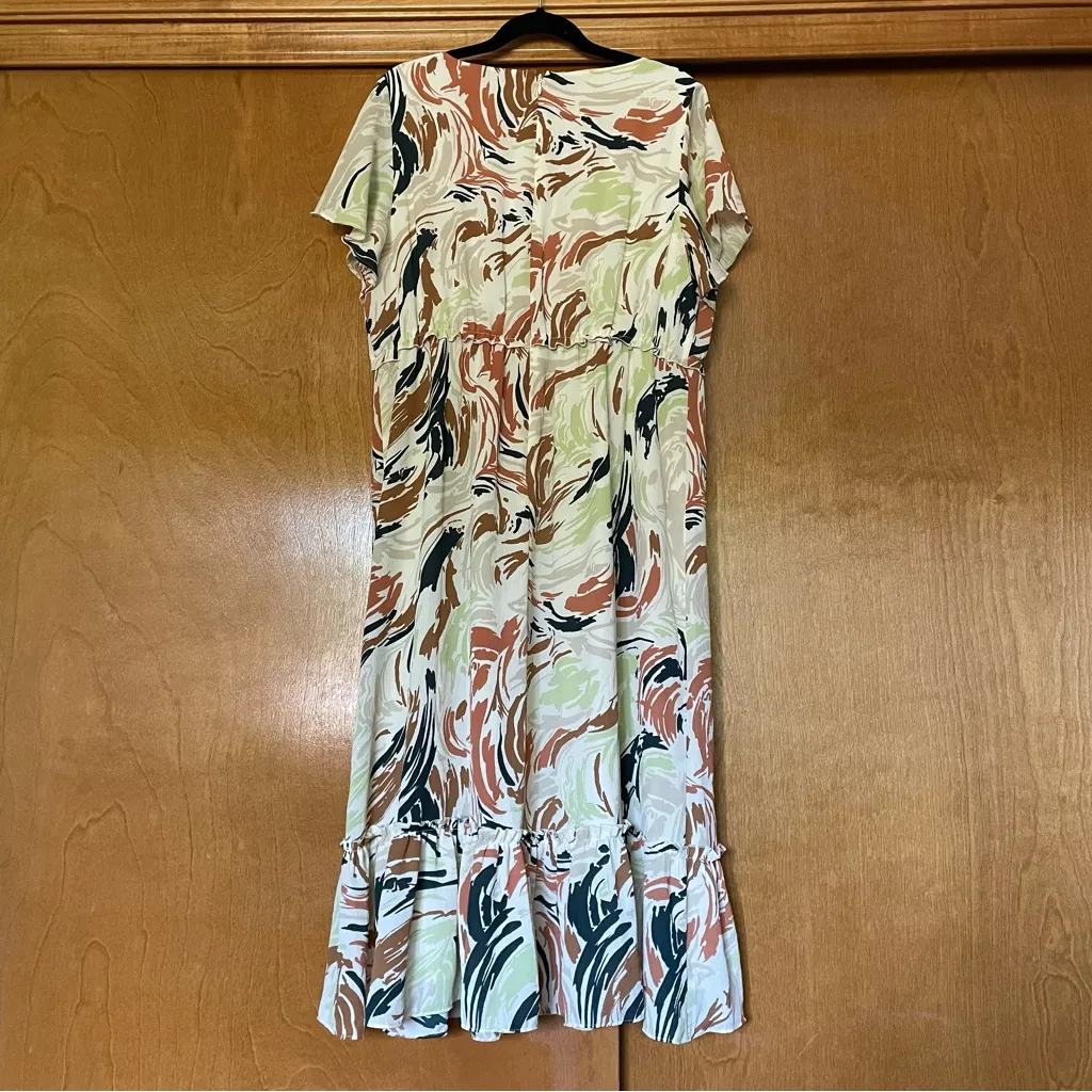 Madewell Flutter-Sleeve Ruffle Waist Midi Dress in Brushing Up Size 14 - Image 6