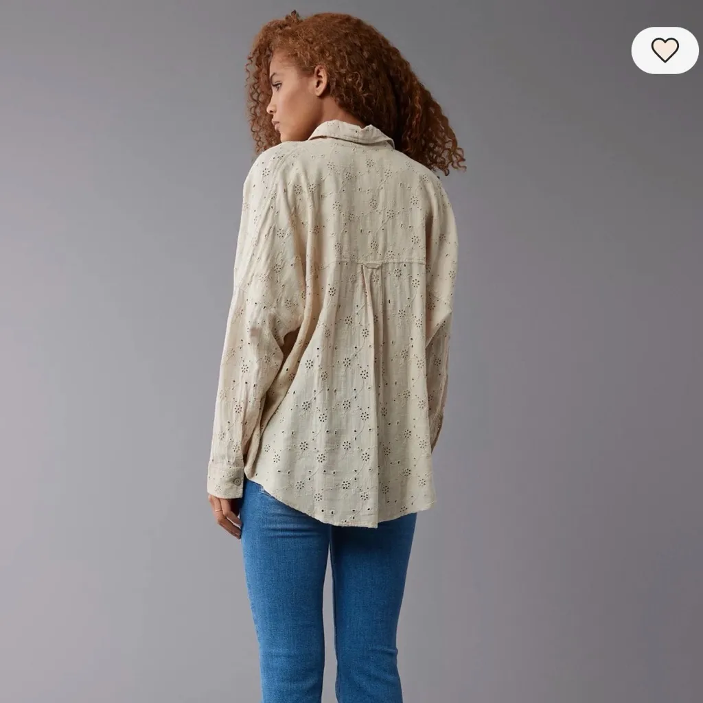 AE Go Big Oversized Eyelet Embroidered Shirt - Image 3