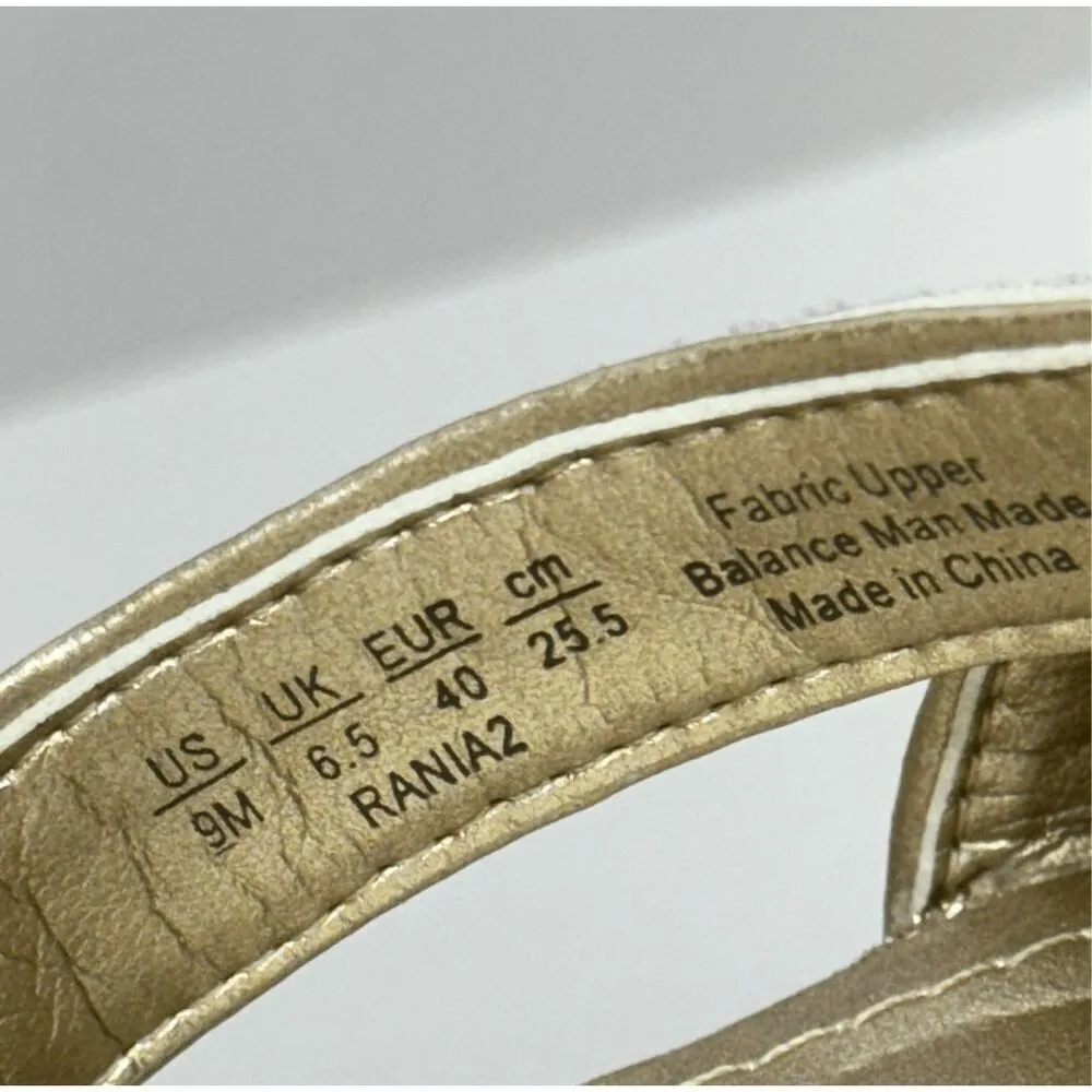 Franco Sarto Sandals Size 9 Gold Leather Ankle Strap Square Toe Dress Heels NEW - Image 10