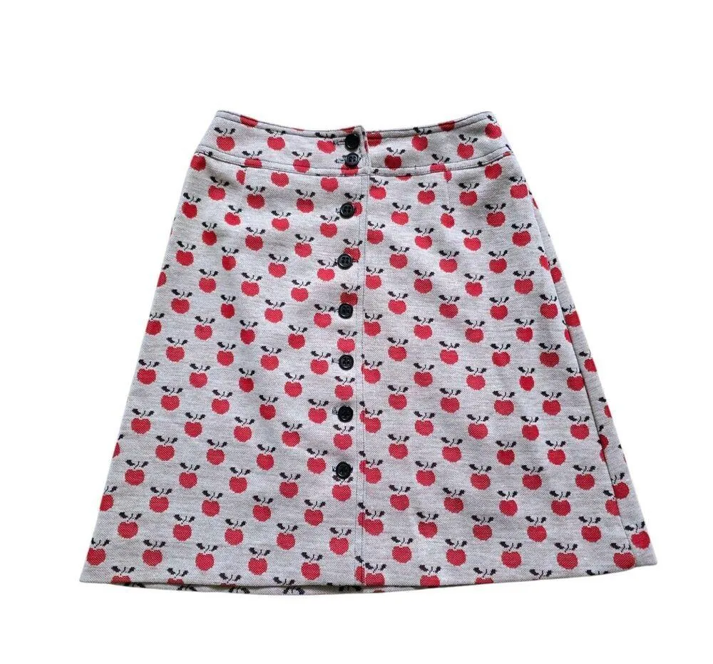 Vintage Bobbie Brooks Skirt Women 22Wx17L 60's Floral Apples Fruit Groovy Mini Size undefined - Image 5