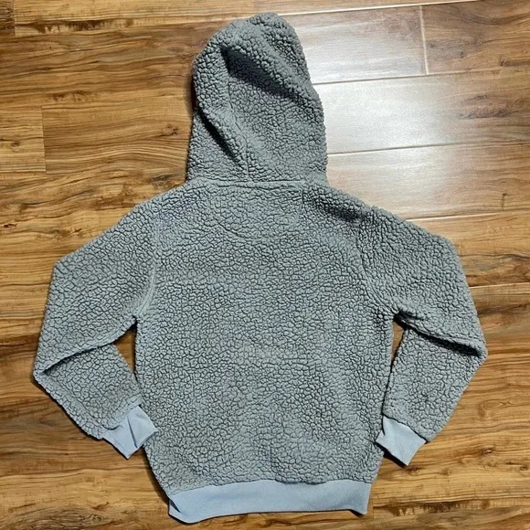 Simply‎ Southern 1/4 Zip Hoodie Grey Teddy Bear Sherpa Womens Small Warm Soft - Image 2