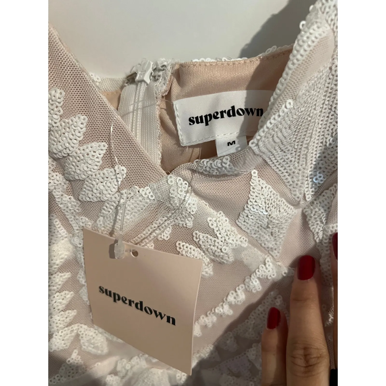 Superdown‎ Dress NWT - White Sequin - Size M - Image 5