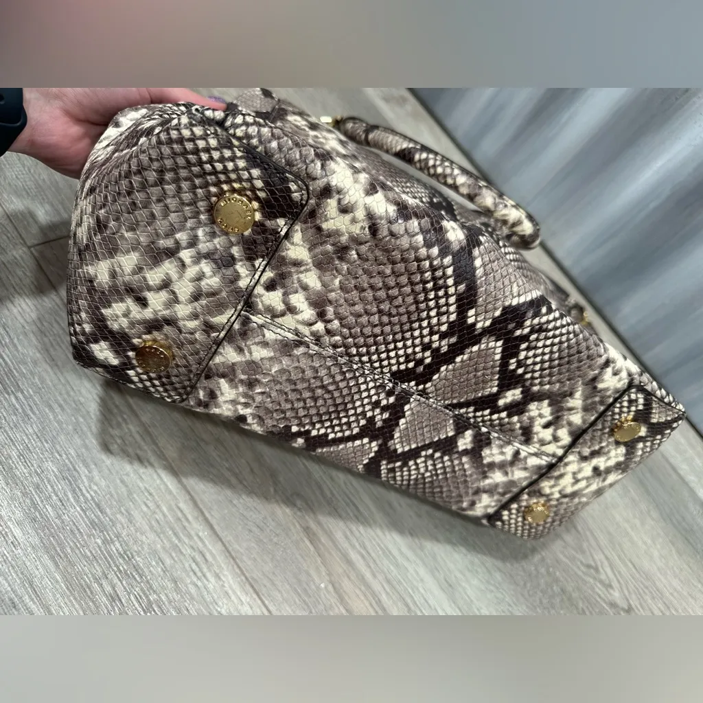 Michael Kors Large Embossed Leather Satchel Snakeskin - Image 6