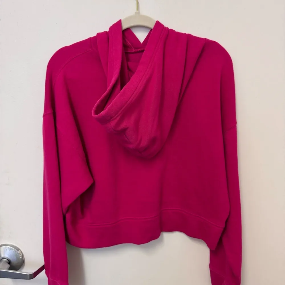Old Navy Pink Oversized Cropped Hoodie - Image 3