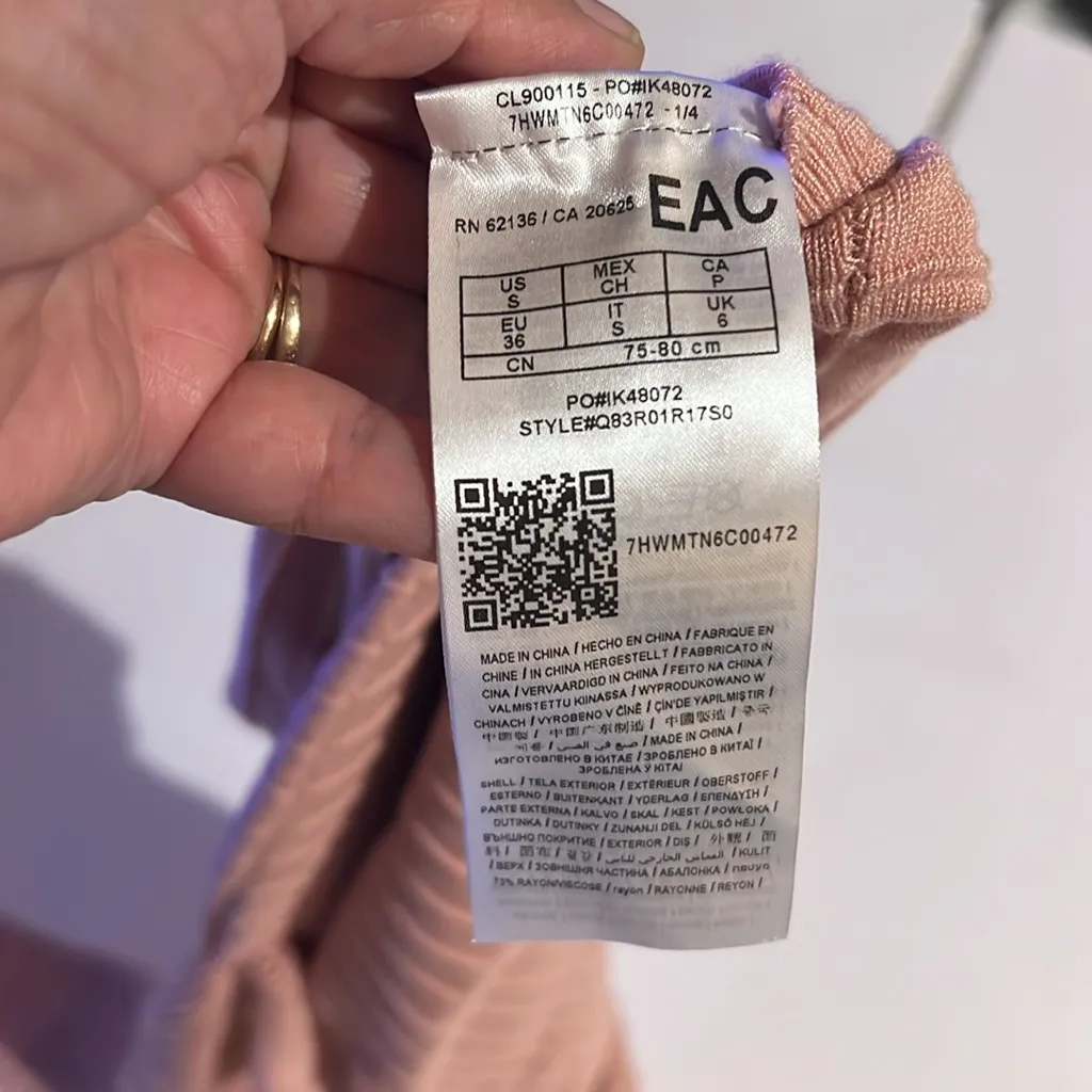 Pink Long Sleeve Cutout Sweater size S - Image 8