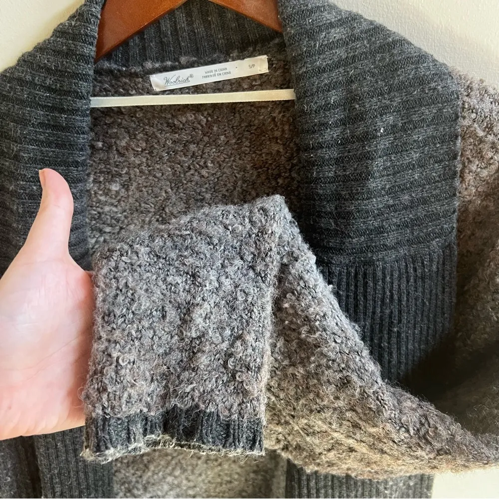 Chunky Open Long Sleeve Cardigan Sweater Gray Size S - Image 5