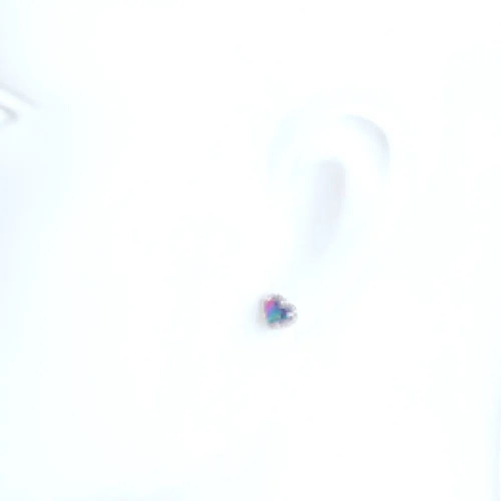 KENDRA SCOTT Anna Heart Stud Earring Navy Iridescent Silver Rhodium Plated - Image 7