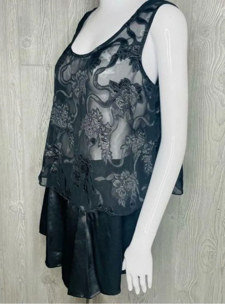Nwt Victoria's secret Vintage silky sheer short sleeve shirt pajama set medium b - Image 4