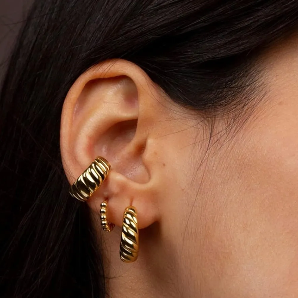 Gold Hoop Earrings| 14K Gold Plated| Lightweight|Hypoallergenic| Open Hoops - Image 3