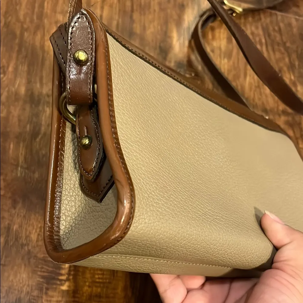 Dooney & Bourke Tan and Brown Leather Crossbody Bag - Image 6