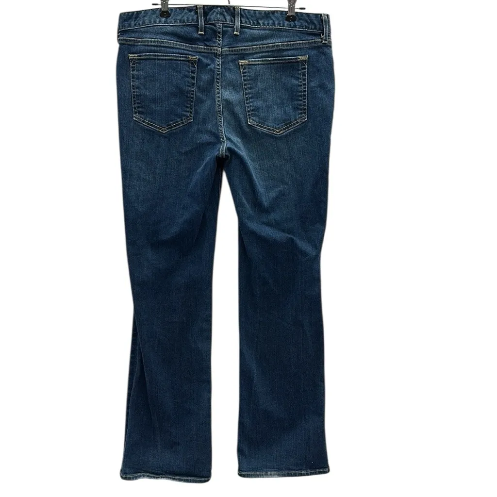 Eddie Bauer Truly Straight Bootcut Mid Rise Stretch Denim Blue Jeans Womens 18 - Image 5