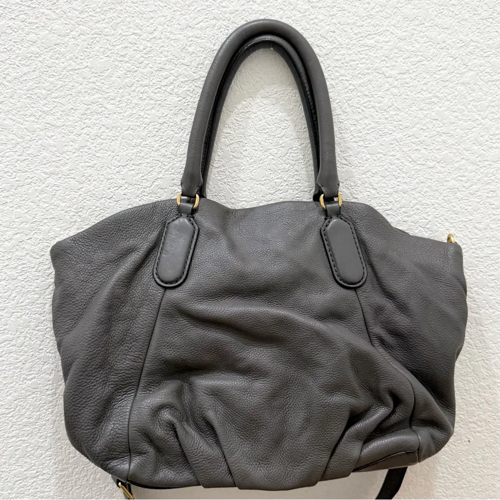 Marc By Marc Jacobs Q Fran Tote Dark Gray Pebbled Leather Satchel Shoulder Bag - Image 13