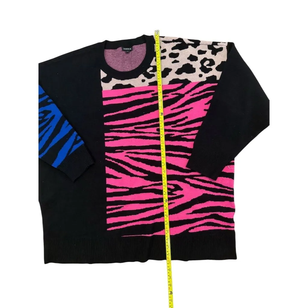 Torrid Women's Animal Print Crew Neck Pullover Sweater Size 3 - Image 2