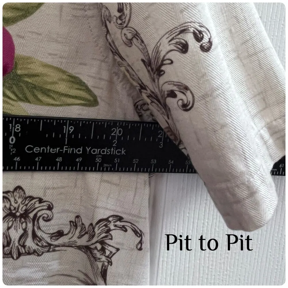 Marsh Landing Hawaiian Tropical Print Boxy Button Up Blouse Size Large - Image 7