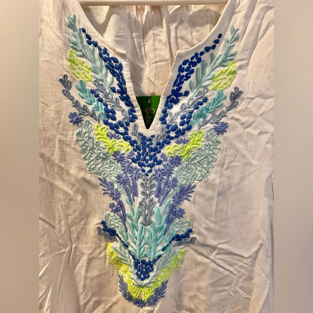 NWT Lily Pulitzer Sea Avenue Embroidered Tunic Top White Size Medium Blouse - Image 5