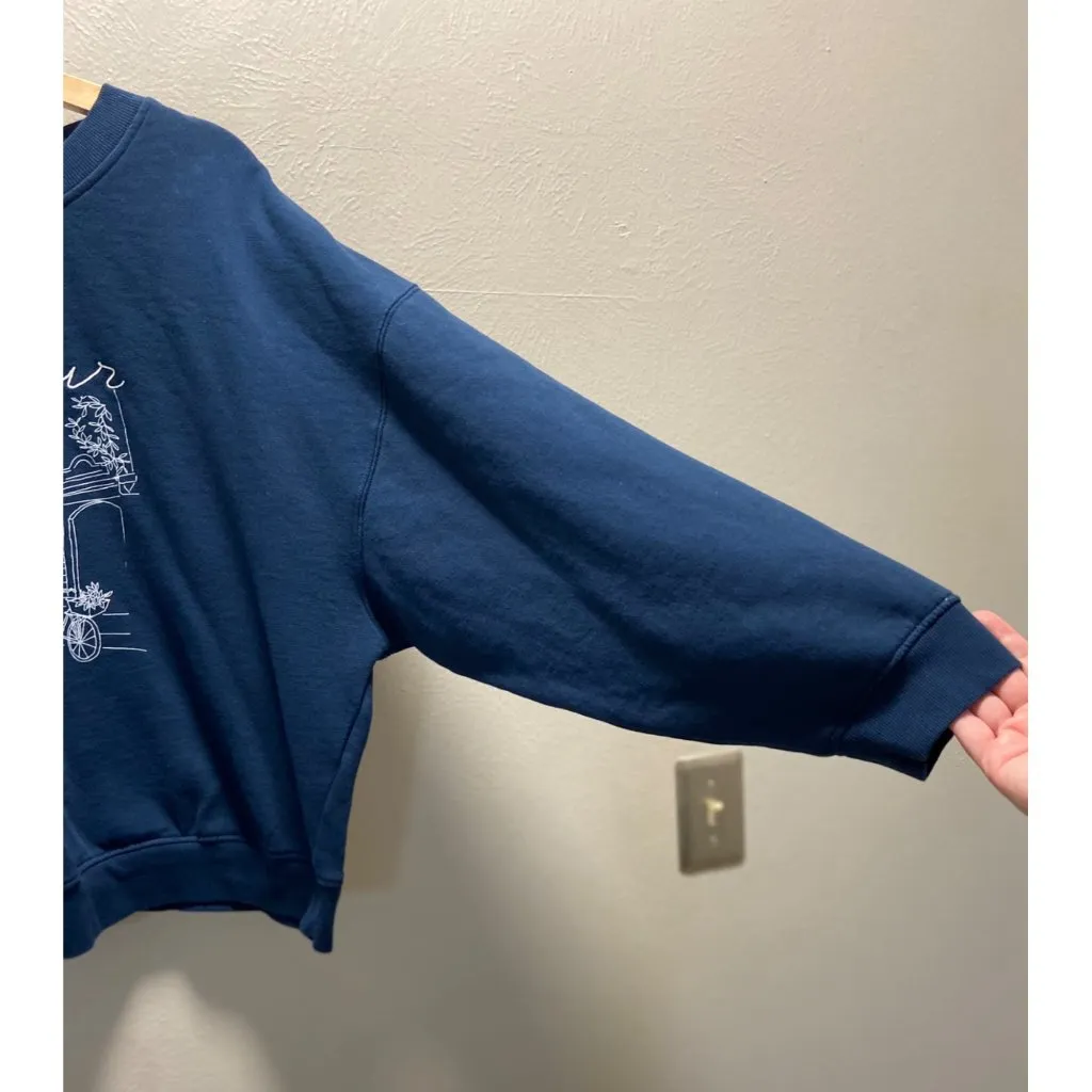 Dip Paris Embroidered Sweatshirt Navy Blue Size 1X - Image 9