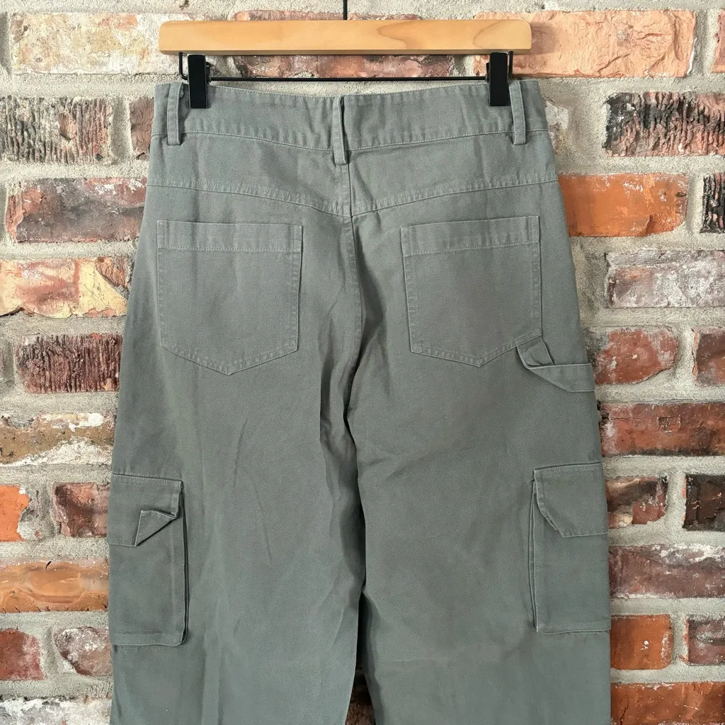 Mate The Label Organic Cotton Green Cargo Utility Pants, M - Image 6