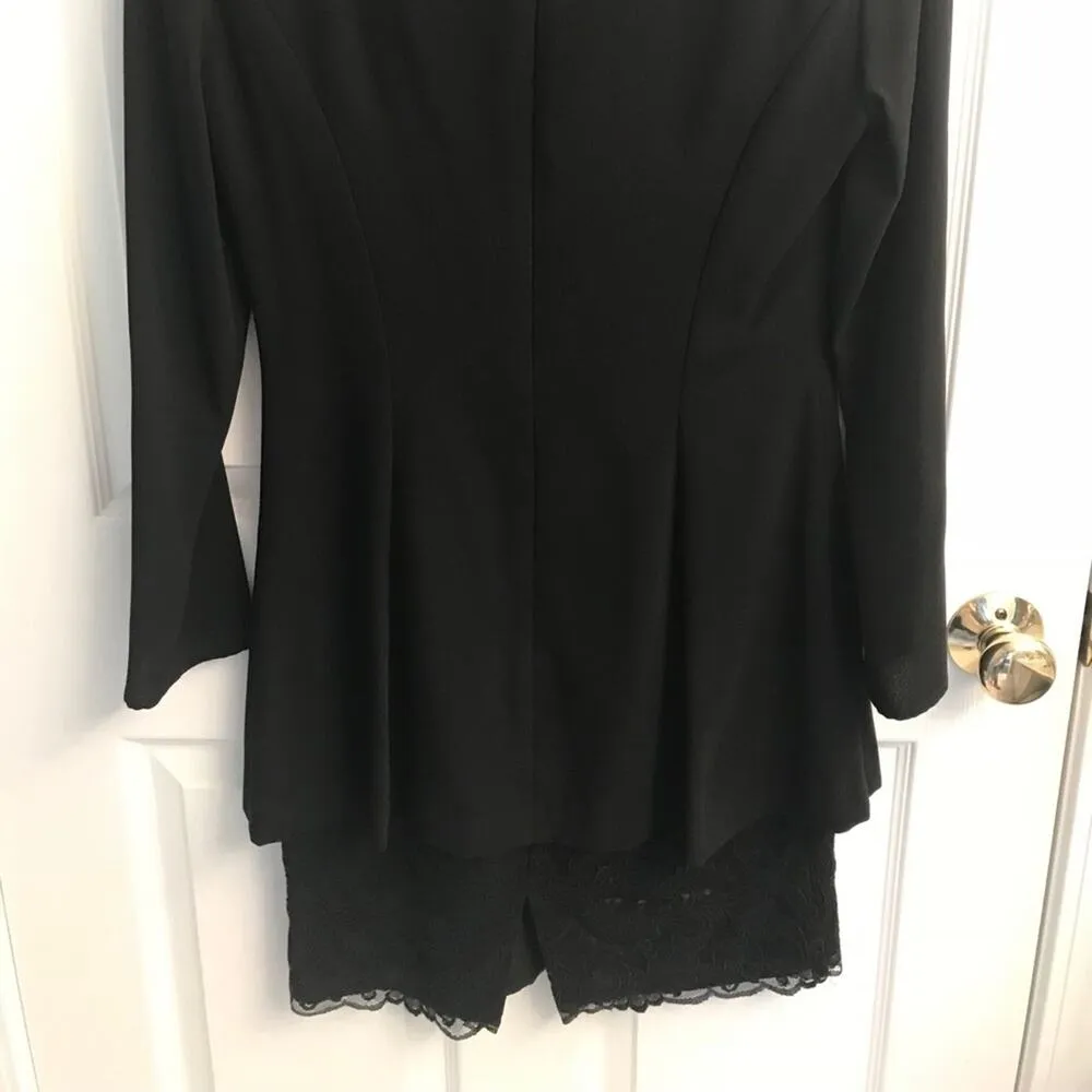 Liz Claiborne Long sleeve cocktail dress black lace. Size 4 - Image 4