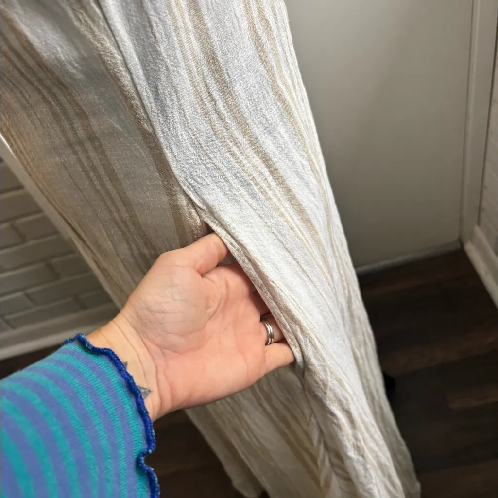 Calypso St Barth Linen Blend Beaded Maxi Dress 12‎ boho coastal resort vacation - Image 7