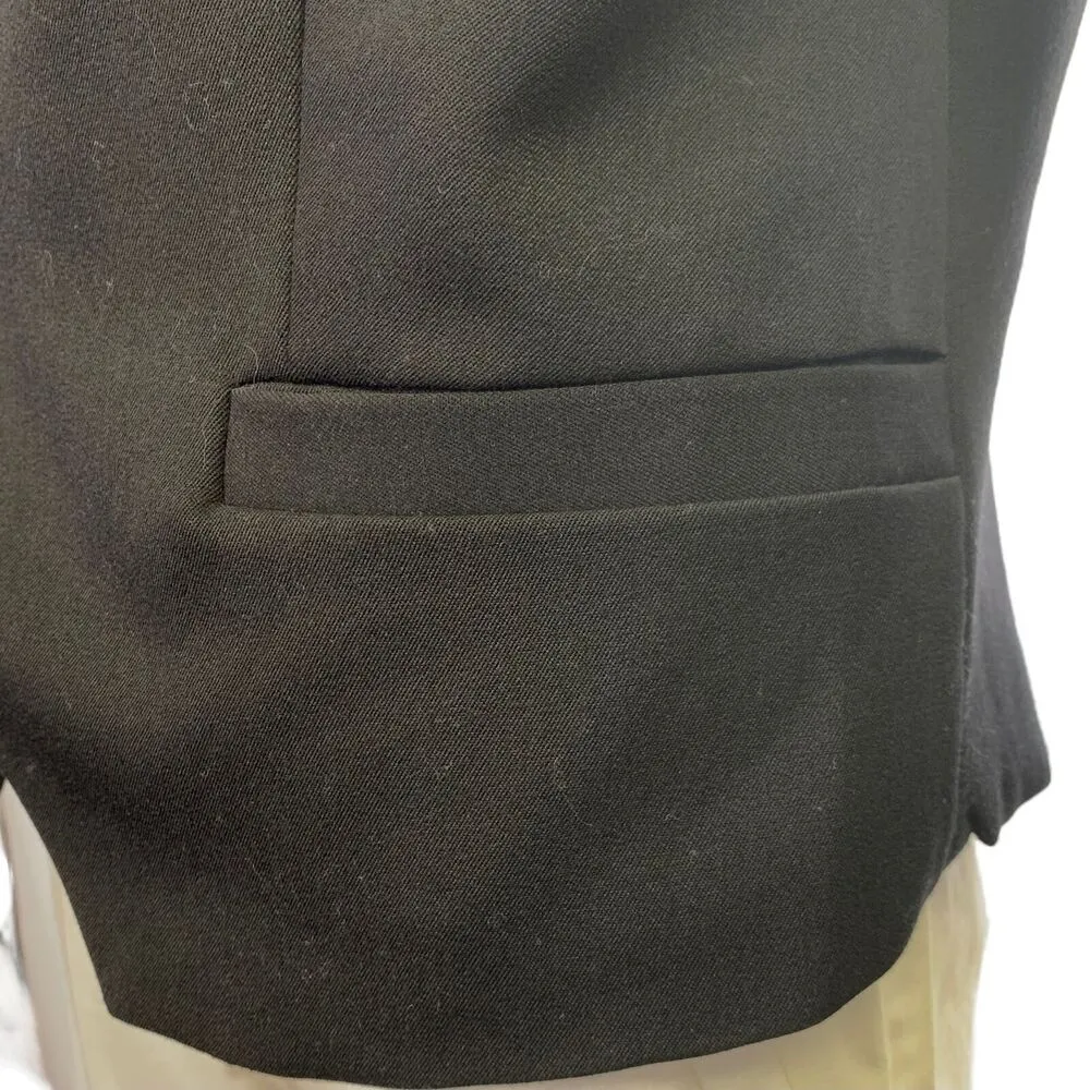 Black Rainn Womens Blazer Suit Jacket Faux Leather Black Hook Closure Medium - Image 7