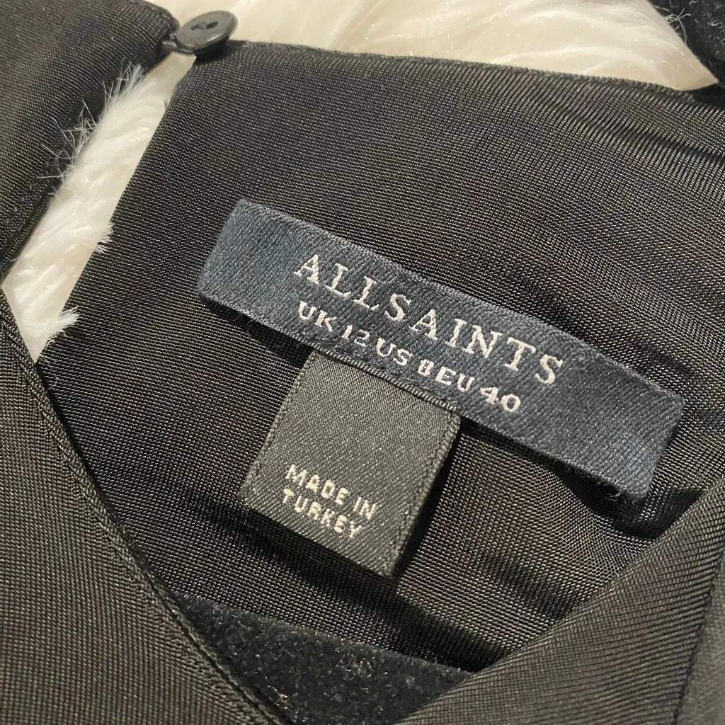 Allsaints Kura Racer Neck Maxi Dress in Black Size 8 - Image 7
