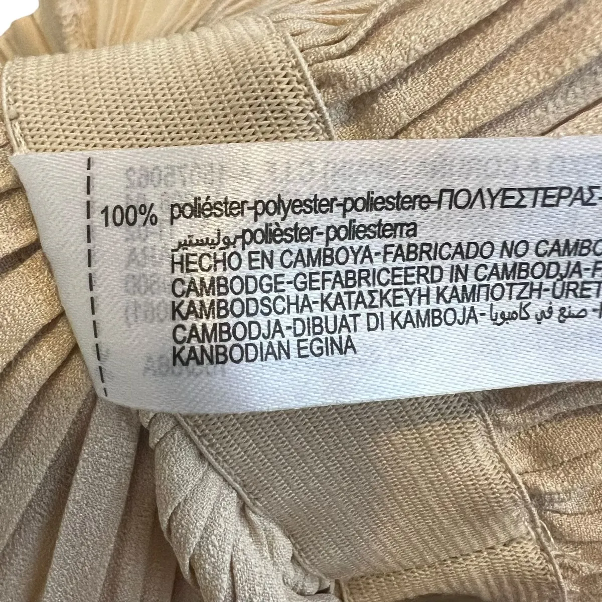 Zara Pleated Wide Leg Pants Womens S Cream High Rise Elastic Waist Minimalist - Image 6