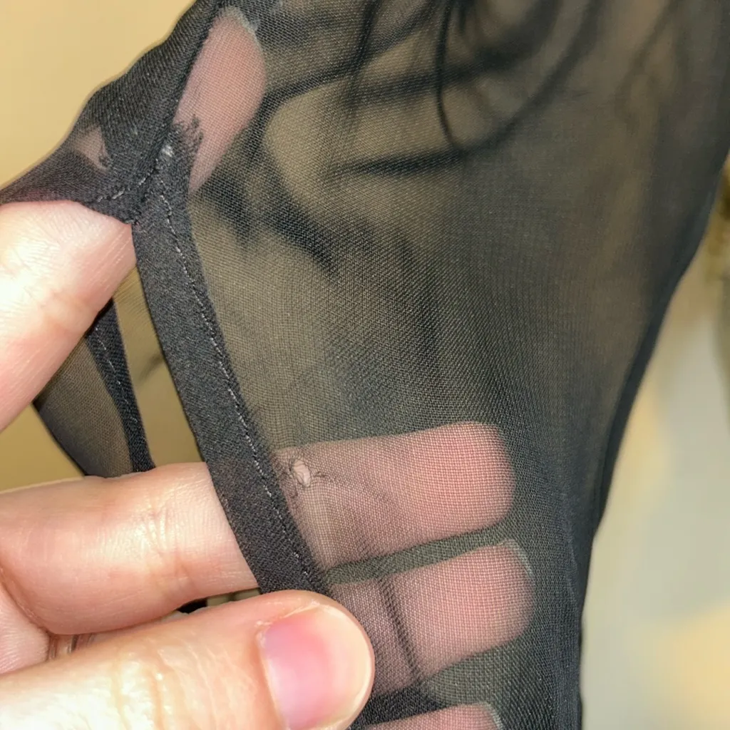 Judy Knapp women’s small crushed velvet button down blouse Green - Image 2