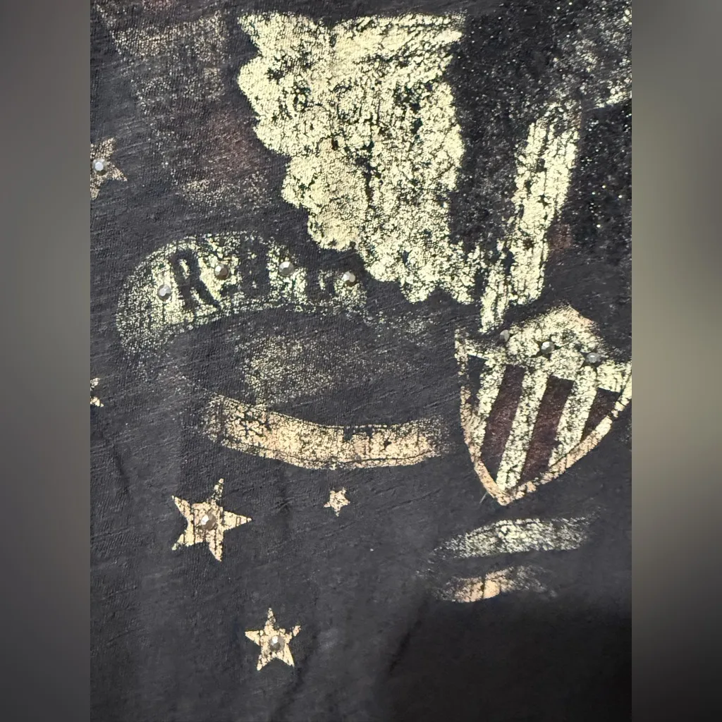 Rock & Republic Distressed Graphic Eagle Tee Edgy Vintage Grunge Y2K Top Sz S - Image 10