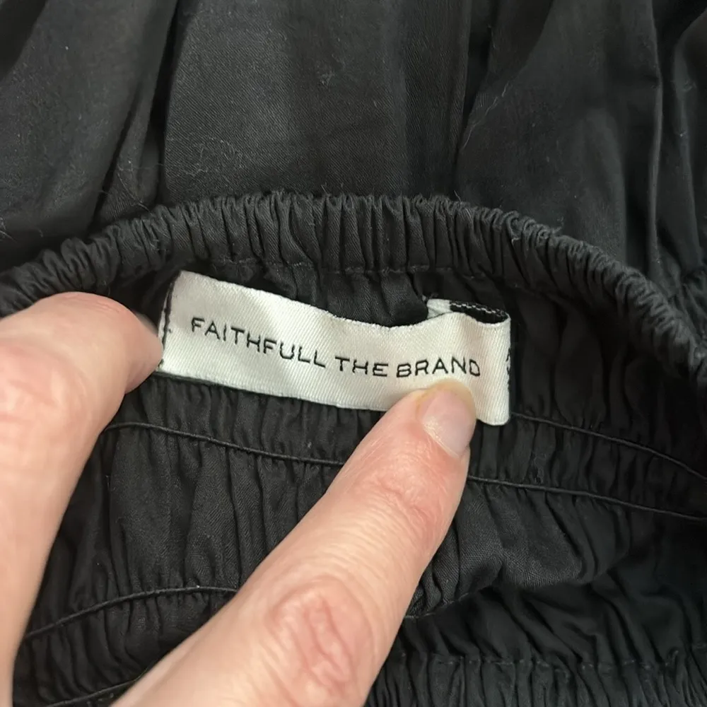 Faithfull the Brand Kiera Smocked Waist Midi Skirt‎ black size XS - Image 4