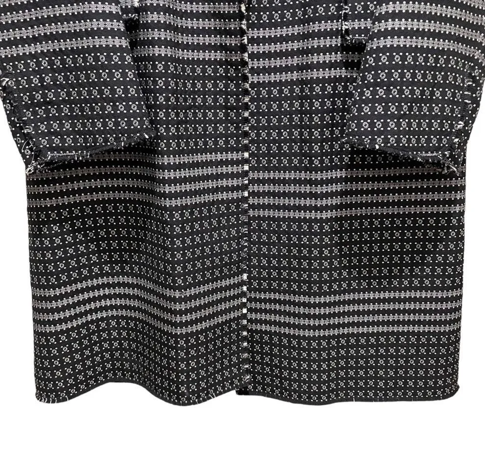 Agnona Italian Wool Open Front Jacket Black and White Size 44 Medium New - Image 2