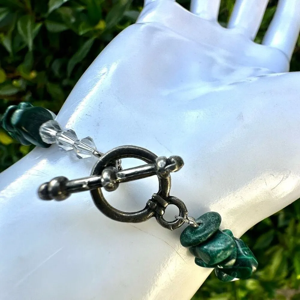 Malachite quartz and opalite beaded bracelet Green - Image 8