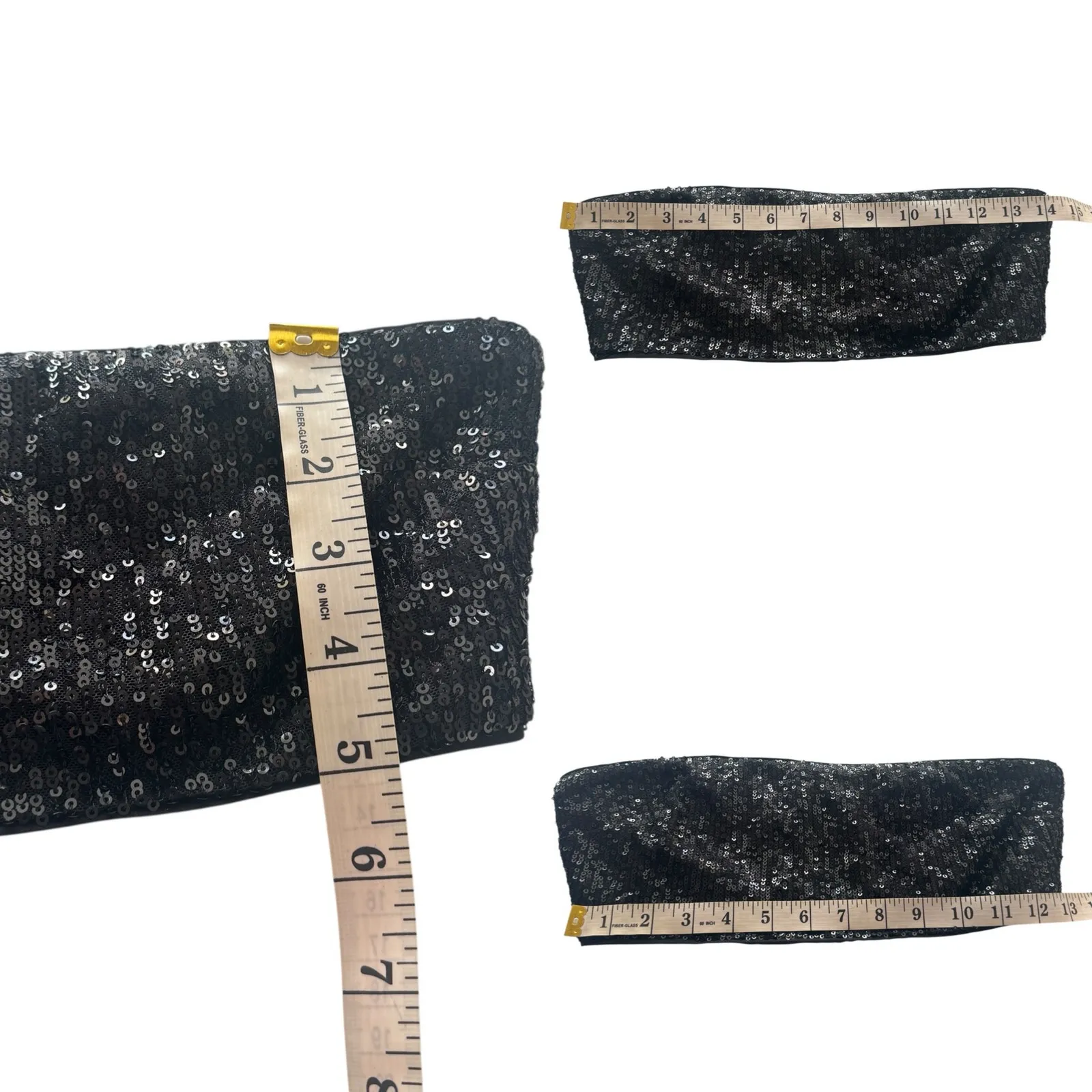 Camila Coelho Calvin Matching‎ Set Strapless Crop Top & Pants Sequin Black Small - Image 7