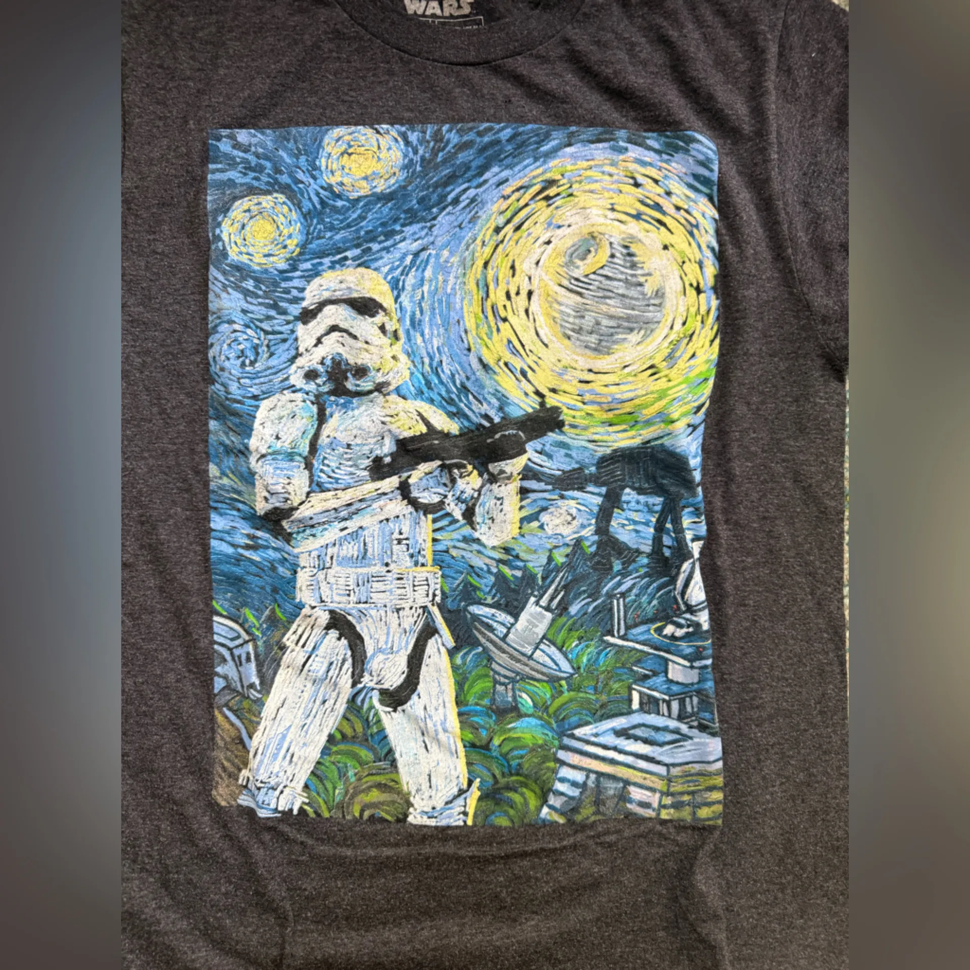 Star Wars Van Gogh Storm Trooper painting graphic print t-shirt, size small - Image 2