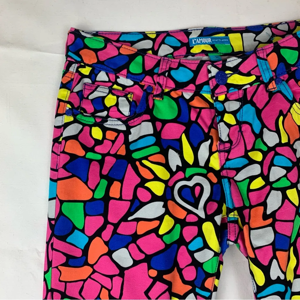 Nanette Lepore size 9 Lamour Multicolor Abstract skinny jeans jeggings colorful - Image 8