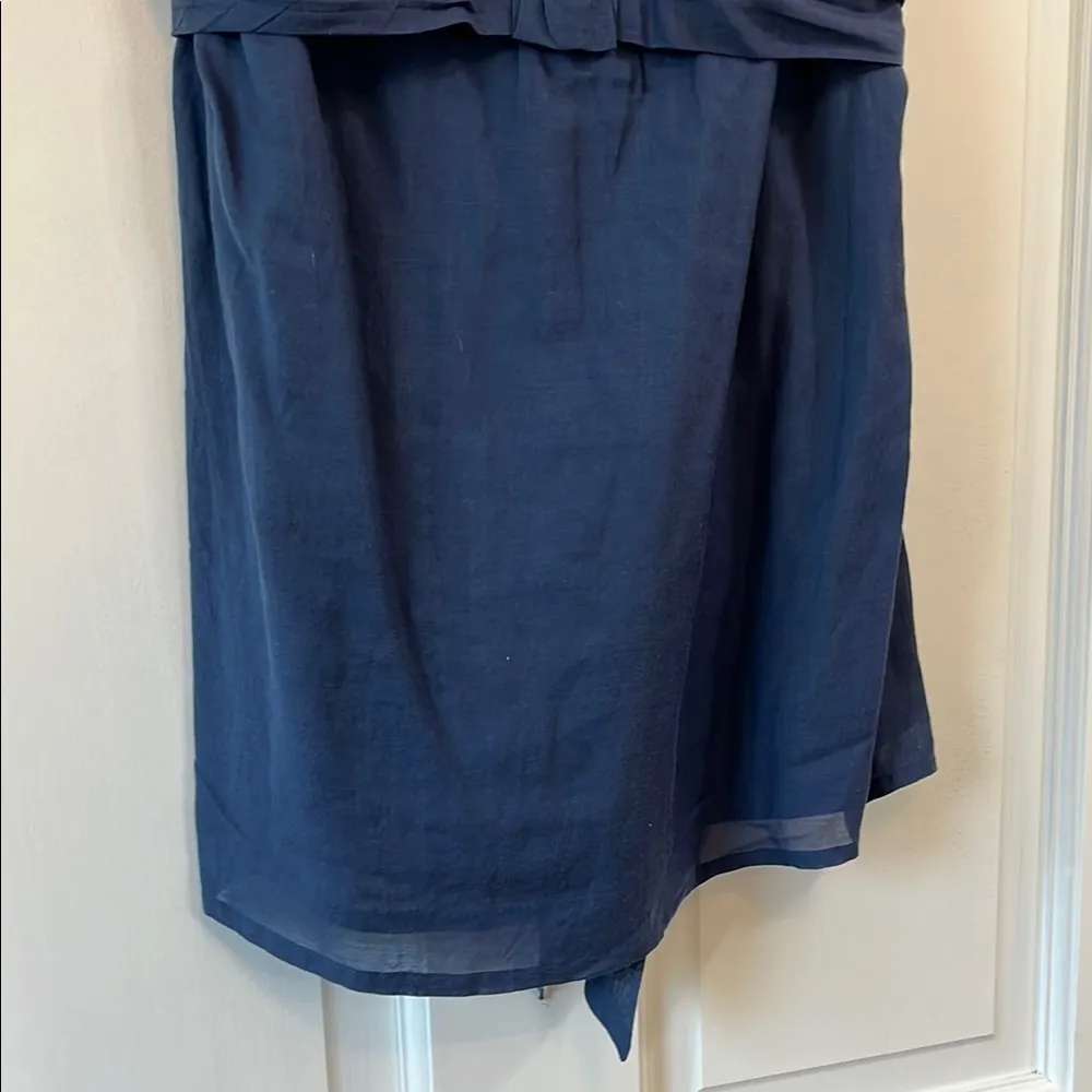 Yoana Baraschi Navy Bow Detailing Waist Tie Sleeveless Blouse - Size 4 - Image 7