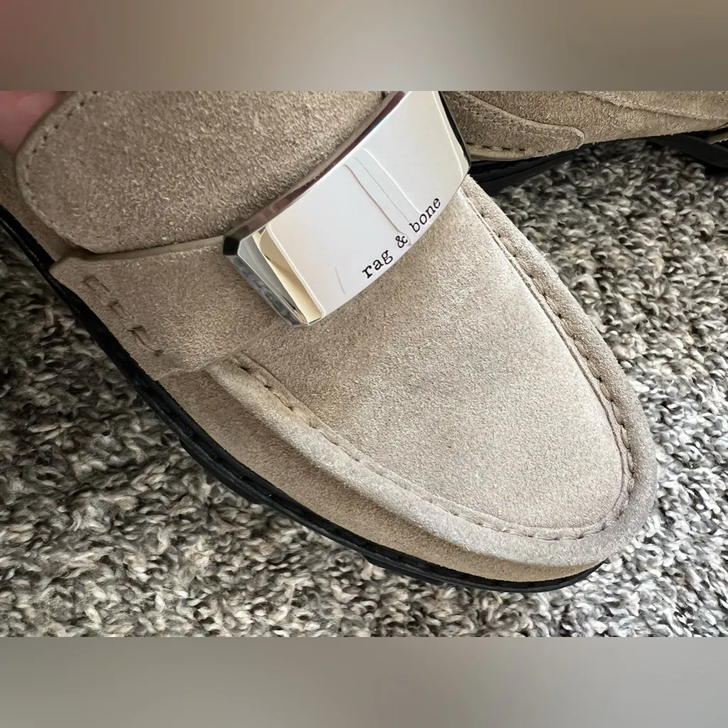 Rag & Bone Women’s‎ New Light Tan Sand Suede Shiloh 2.0 Lug Loafers Size 8 - Image 10
