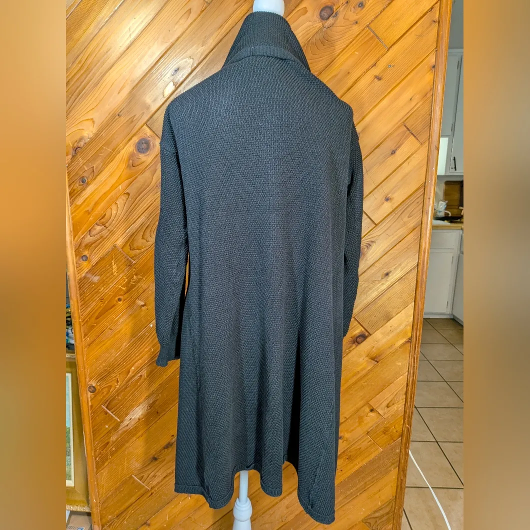 Free People Black Open Front Cardigan Size XS Oversized - Image 4